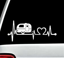 Camper Travel Trailer Hiker Camper Heartbeat Decal Sticker Tent Hiking Teardrop