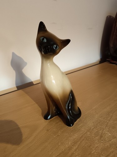 Siamese cat porcelain figurine - siamese,