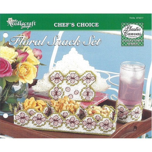 Floral snack set plastic - floral,