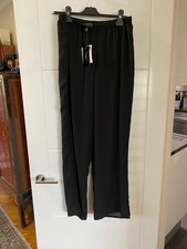 Gorgeous ANTTHONY DESIGN black pull on CHIFFON trousers, FULLY LINED  - size M