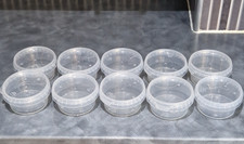 10 Empty Clear small Plastic Tubs with lids - storage / organise / arts / crafts