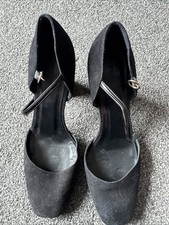Whistles Block Heel Suede Heels Black Size 7 40 Ladies Shoes