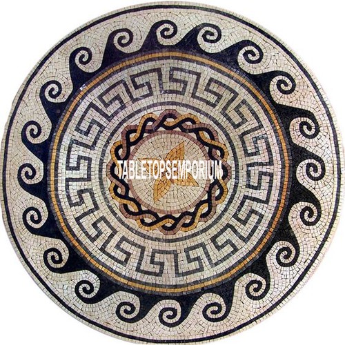 Italian marble side table - 48'',
