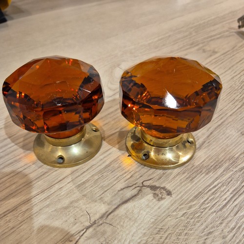 Door knobs faceted glass - glass,
