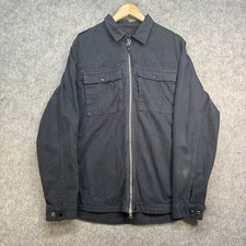 Ma.Strum Jacket Mens Size UK XL Dark Blue 100% Cotton Zip Up Shacket Overshirt