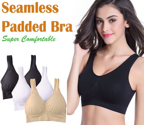 Seamless sports padded bras - seamless,
