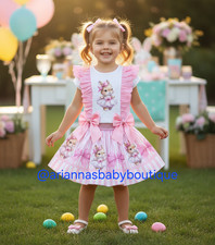 Girls Pink Bunny Spanish Dress