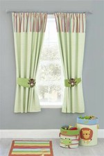 Next 'Cheeky Monkey'  Pencil PLate CURTAINS with TIEBACKS Drop 137 cm BNWT