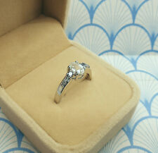 Natural White Danburite, Tanzanite and Topaz 925 Sterling Silver Ring with Box