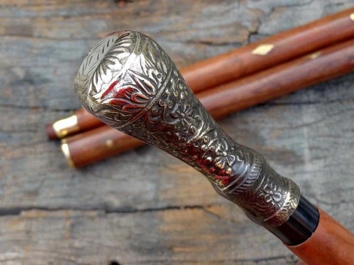 Brass long knob antique - knob, head