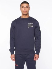 Mens Duck & Cover Jennerkins Crew Sweat - Navy
