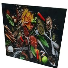 Splashback Toughened Glass  Modern Unique Kitchen Herbs Spices  60cm x 60cm