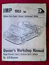 Hillman Imp Haynes Workshop Manual 1963 onwards. Stiletto Chamois Californian