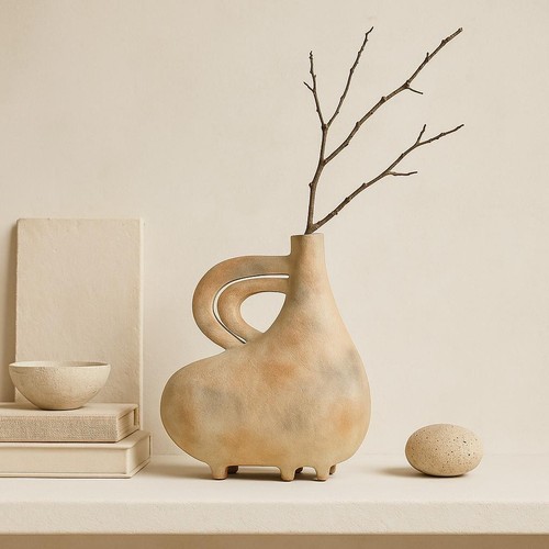 Zalika vase brown stone - vase,