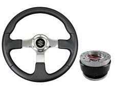 F2 CHROME Sports Steering Wheel + Quick Release boss B29 for SUZUKI