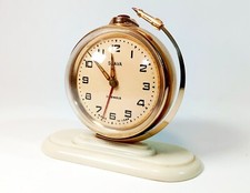VINTAGE USSR SLAVA ALARM CLOCK DESK TABLE GAGARIN SPUTNIK SOVIET SPACEROCKET