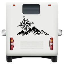 Car sticker mountain - car, compass
