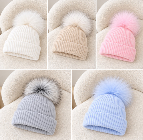 Giant faux fur ribbed pom - fur,