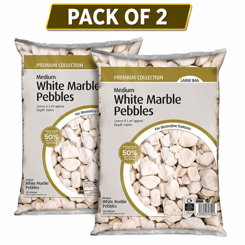 White marble pebbles 40kg - 2x,