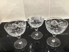 3 x Art Deco Champagne Coupes