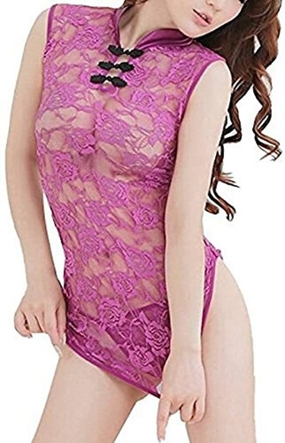 Ladies purple lace see through - ladies, see-through