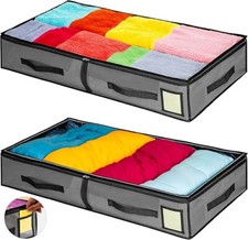 Large Underbed Fabric Storage Bags Shoes Clothes Bedding Zipped Duvet Organizer