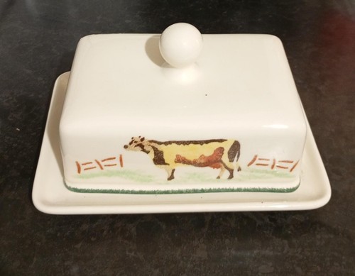 Cow butter dish - butter,