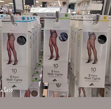 Primark Black 5 Pair Matt