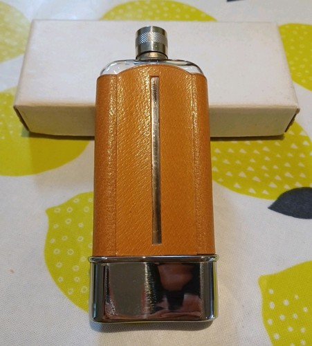 Vintage glass hip flask - vintage,