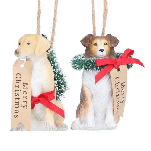 Resin dog wreath christmas - resin,