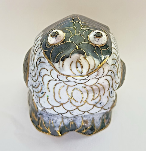 Vintage cloisonne cute puffer - cloisonne,