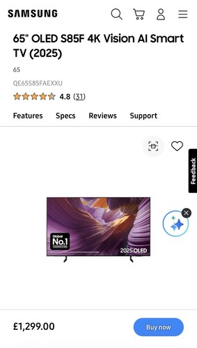 Samsung s85f inch oled - s85f,
