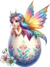 Watercolour Easter Fairy Wall Art Bedroom Laptop Van Vinyl Sticker Decal 6 Sizes