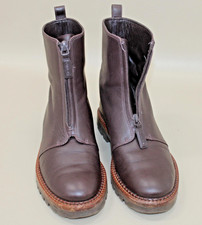 Vince Plum Leather Ankle Boots