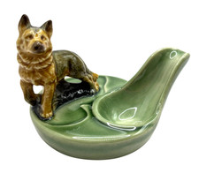 Vintage WADE England German Shepherd Ornamental Dog Figurine Tobacco Pipe Rest