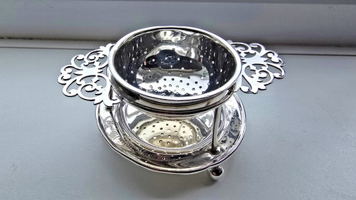 Sterling silver tea - sterling, strainer