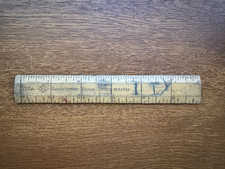 Vintage Wooden Elementary Scale Ruler – British School Measure (16cm, Ro 83824)