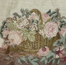 FLOWERS IN BASKET Needlepoint