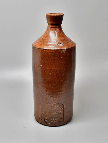 Antique ink bottle salt glaze - bottle,