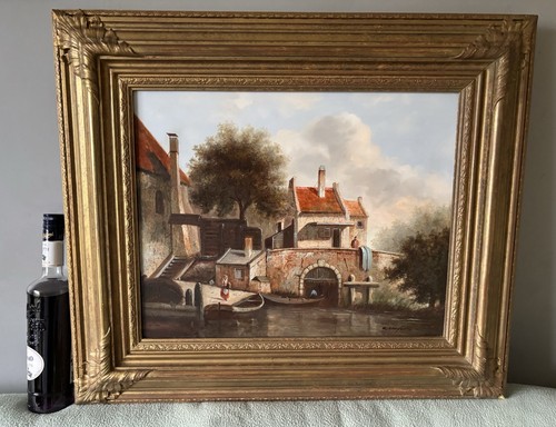 Large framed oil painting - framed, on