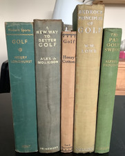 JOB LOT: 5 x Old Books On Golf - Hardbacks 1930s, Henry Cotton, Etc