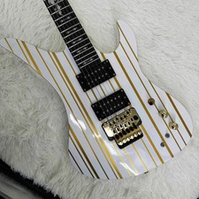 White&Gold-Striped Synyster Gates SignatureElectric Guitar Gold Part FR Bridge