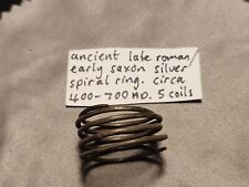 Antient Late Roman Early Saxon 5 Coil Silver Spiral Ring Circa 400-700 AD LA115L