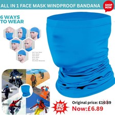 Neck Gaiter Windproof Bandana Balaclava Motorcycle Face Mask Cover Scarf Snood