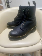 Dr. Martens Shriver Hi heeled Black Leather Boots UK 7 Women's ladies platform 