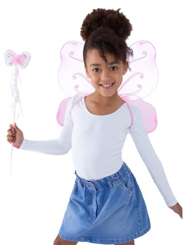 Butterfly wings wand pink - wings, wand,