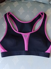  Berlei X-Racer Women's Bra Sportswear Top Yoga Activewear Black/Pink UK 32B