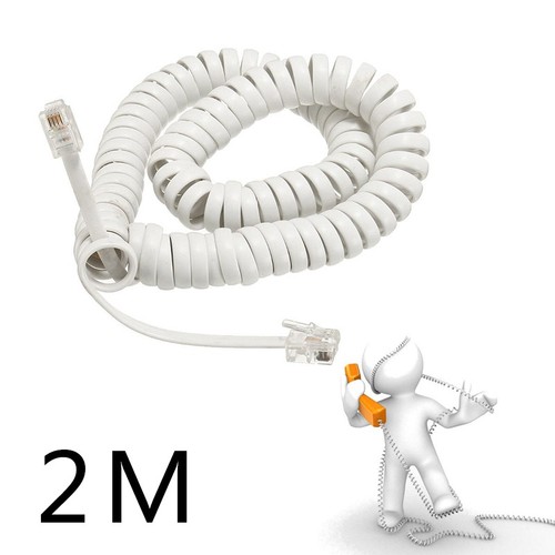 White telephone handset cord - white,