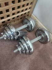 York 20kg Chrome Spinlock Dumbbell Set