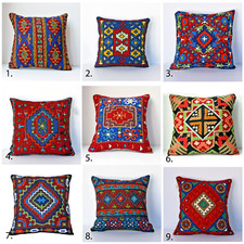 Kilim Afghan Boho Accent Vibrant Wool Decorative Cushion Cover Throw Pillow Case